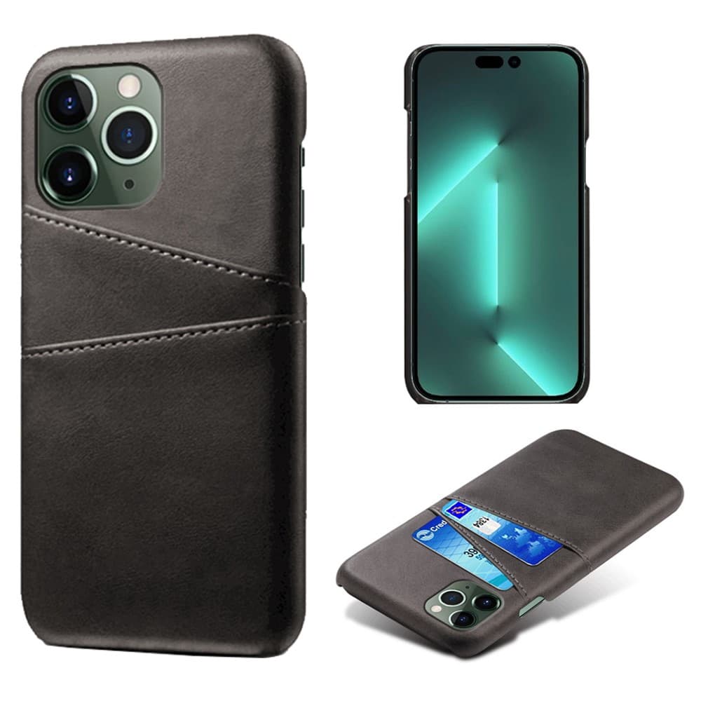 iPhone 14 Pro Max Shockproof PU Leather+Hard PC Skal - Svart