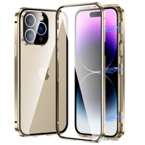 2-in-1 iPhone 14 Pro Max skal i härdat glas - Guld
