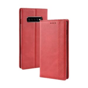 Vintage Plånboksfodral till Samsung Galaxy S10 Plus - Röd