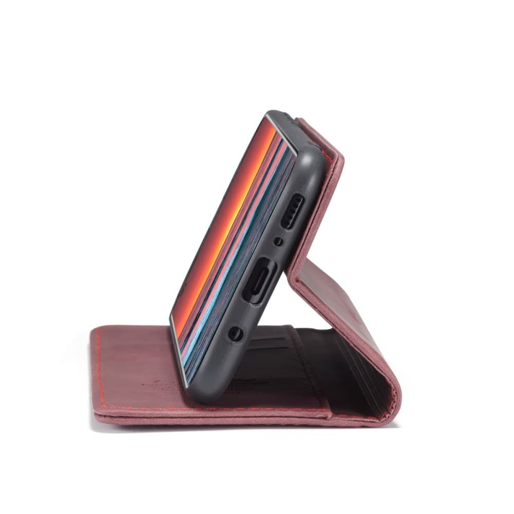 CASEME 013 Plånboksfodral för Samsung Galaxy A21s - Vinröd
