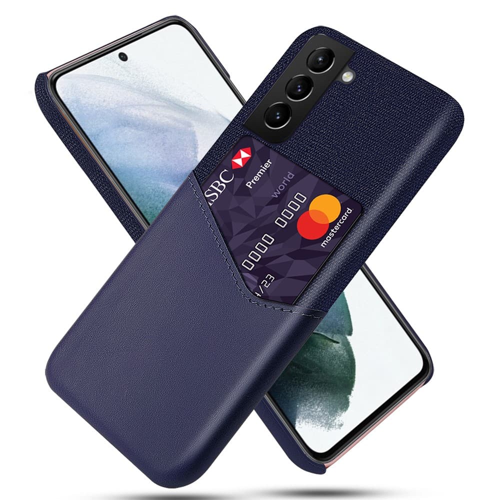 Skal med Korthållare för Samsung Galaxy S21 FE - Blå