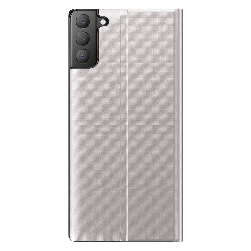 Samsung Galaxy S21 FE fönsterfodral med ett stativ - Grått