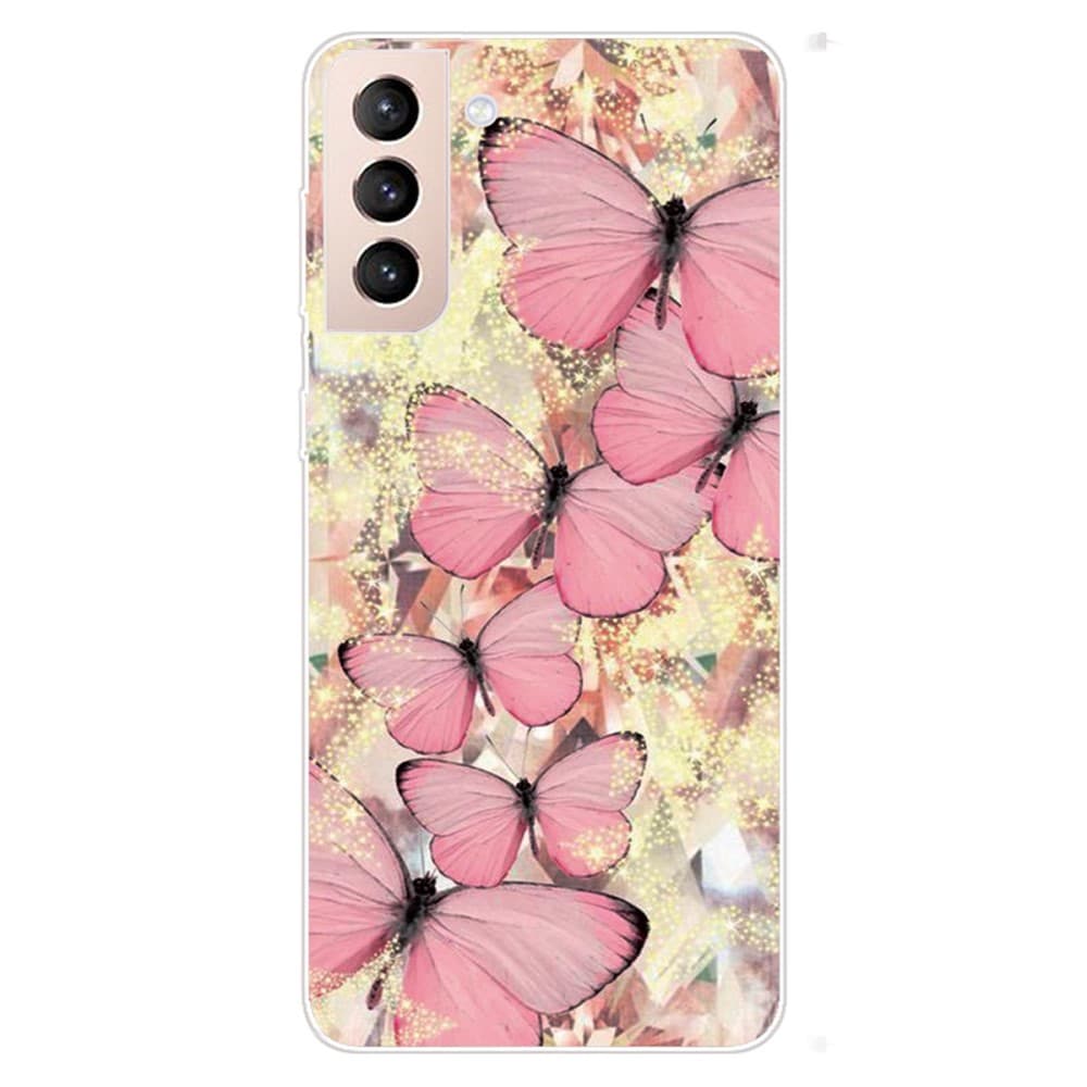 Samsung Galaxy S22 5G TPU-skal - Pink Butterfly