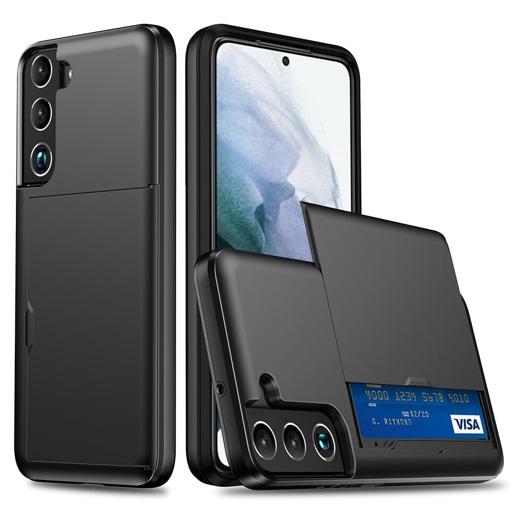 Samsung Galaxy S22 5G skal med en korthållare - Svart