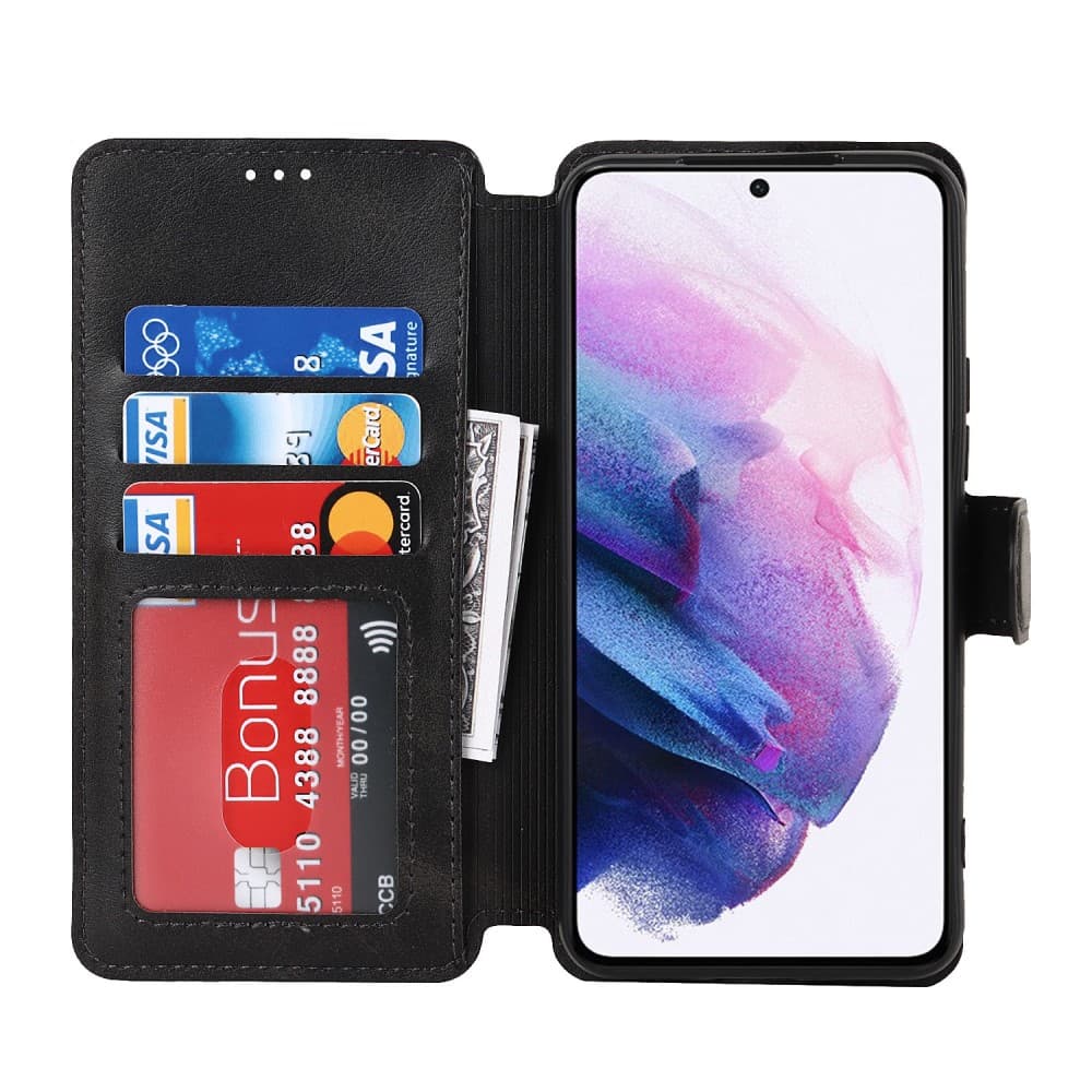Samsung Galaxy S22 5G premium plånboksfodral - Svart