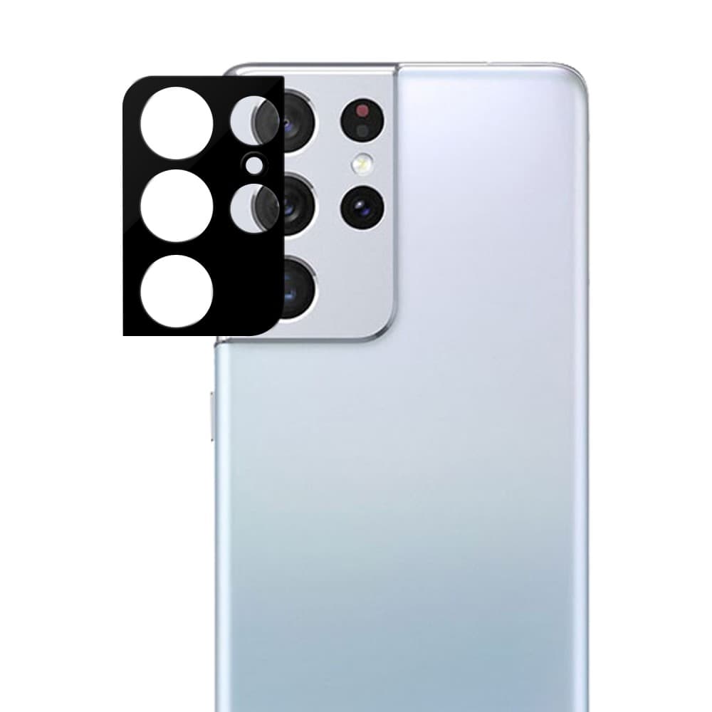 Linsskydd i Härdat Glas för Galaxy S21 Ultra 5G - Svart