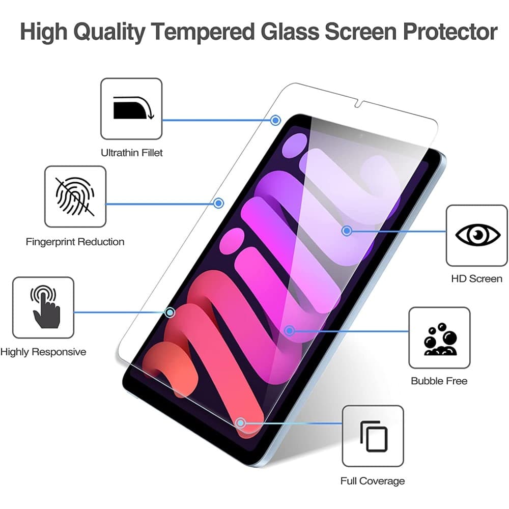 iPad Mini 6 2021 / Mini A17 Pro 2024 Skärmskydd i härdat glas
