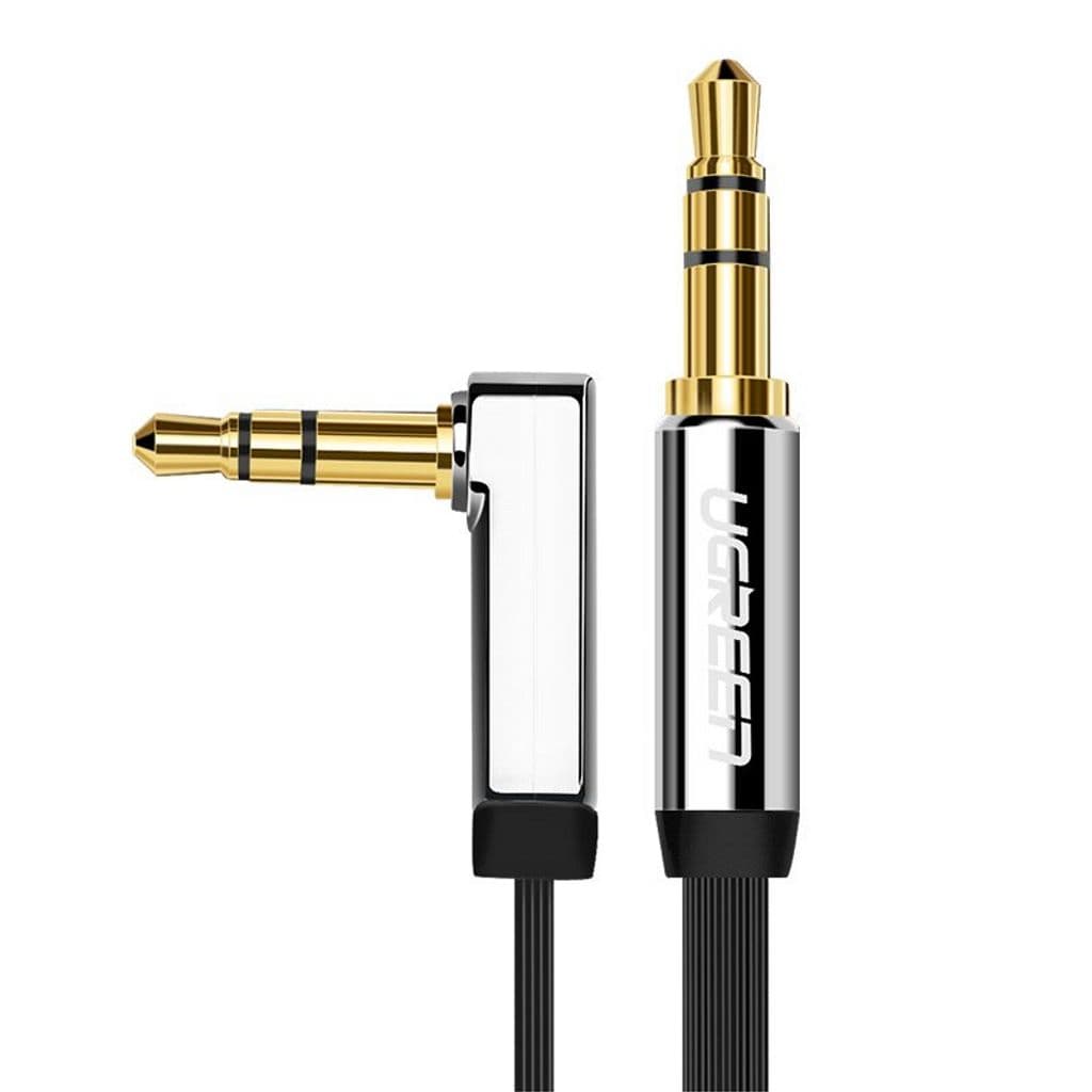 Ugreen AUX Kabel, Vinklad, 3.5mm, 3m - Silver