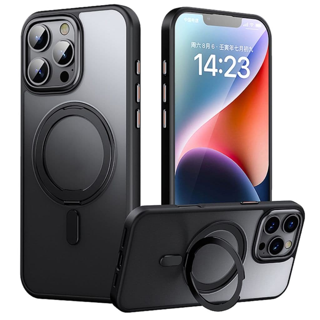 iPhone 16 Pro Max Skal med stativ - Svart