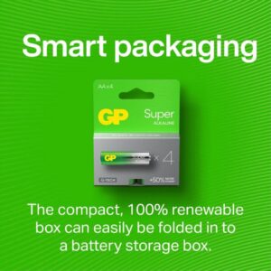 GP Super Alkaline 9V brandvarnarbatteri, 1604A/6LF22, 1-pack
