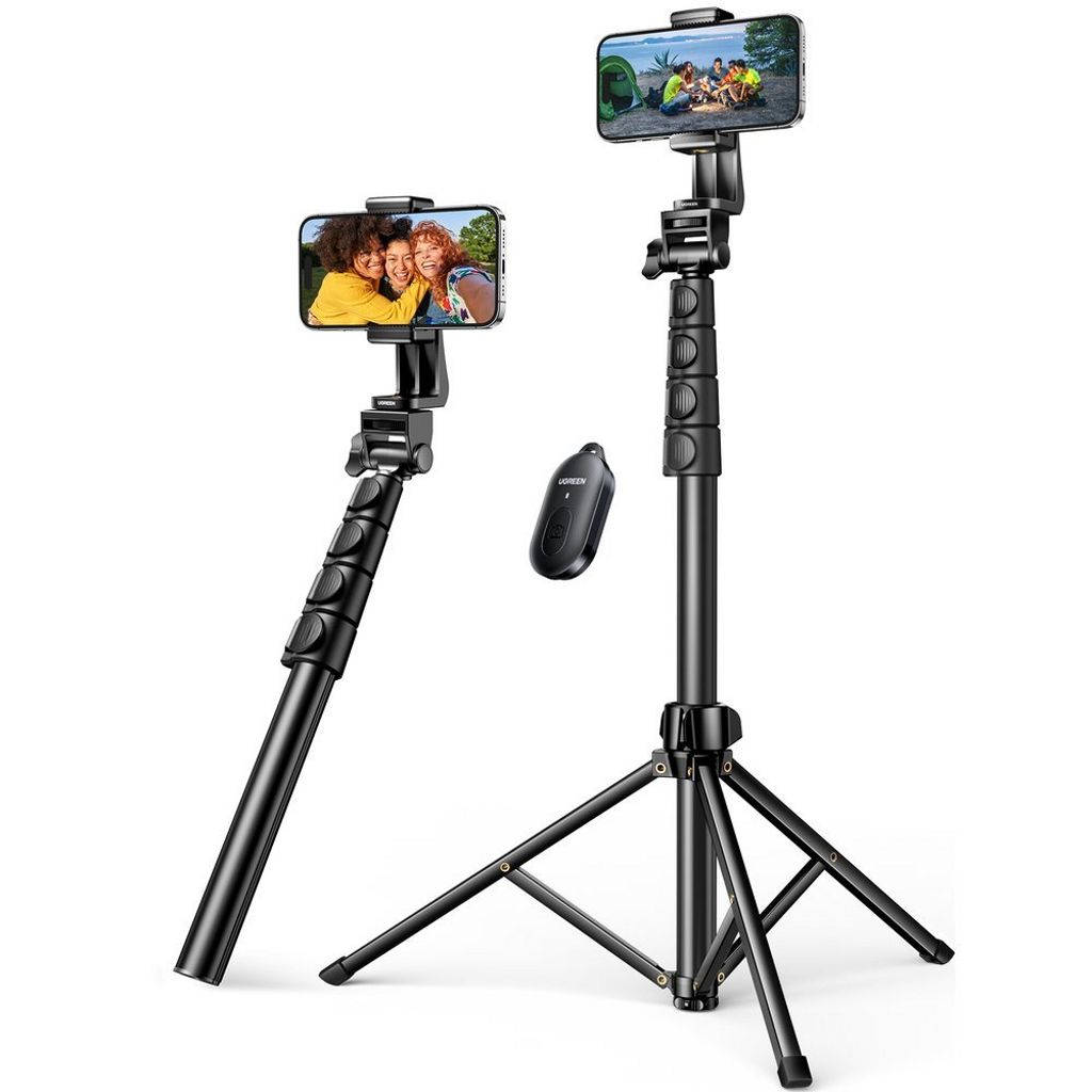 UGREEN Selfiestick med stativ och Bluetooth-fjärrkontroll, 1,8m