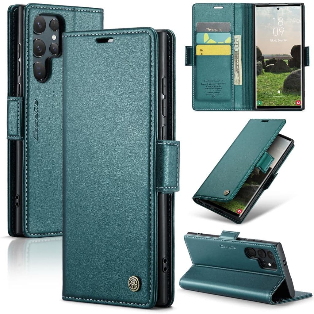 CASEME Samsung Galaxy S25 Ultra Plånboksfodral - Grön