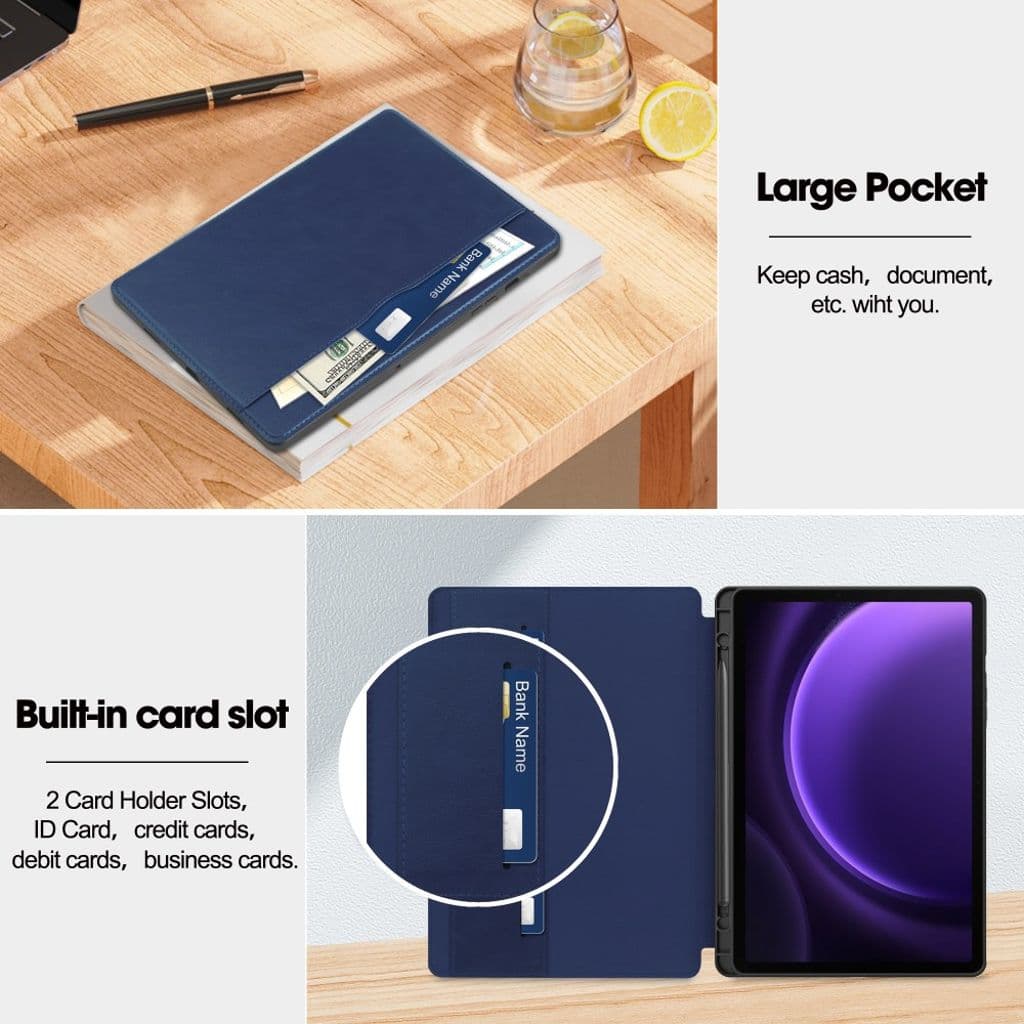 Samsung Galaxy Tab S9 FE / S10 FE Fodral med pennfack - Blå