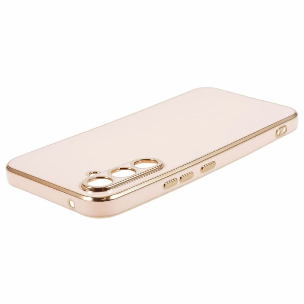 Samsung Galaxy S25 Skal med gulddetaljer - Rosa