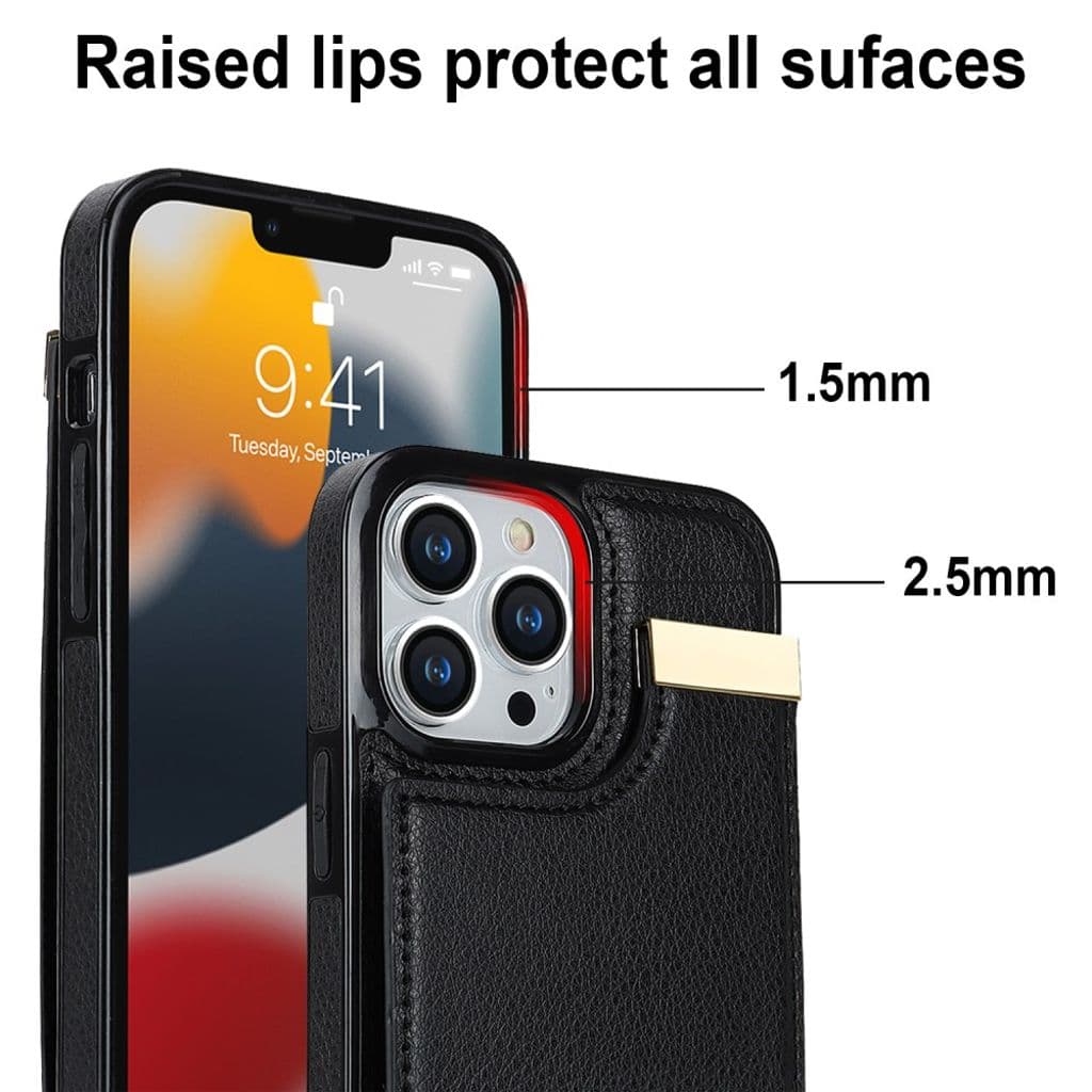 iPhone 13 Pro Max Skal med korthållare - Svart