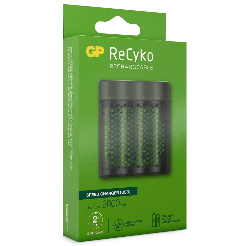 Batteriladdare (4h) inkl 4 st GP AA 2600mAh