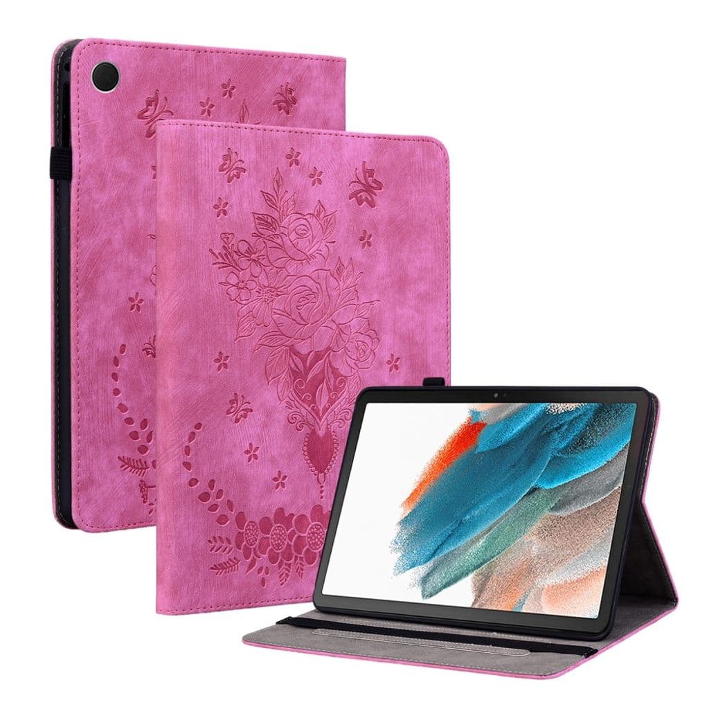Samsung Galaxy Tab A9/A11 Fodral med tryck - mörkrosa