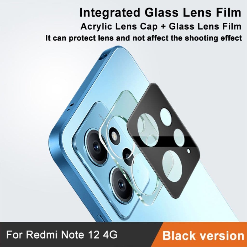 IMAK Xiaomi Redmi Note 12 4G Kamera Linsskydd - Svart