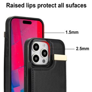 iPhone 16 Pro Skal med plånbbok i PU-läder - Svart