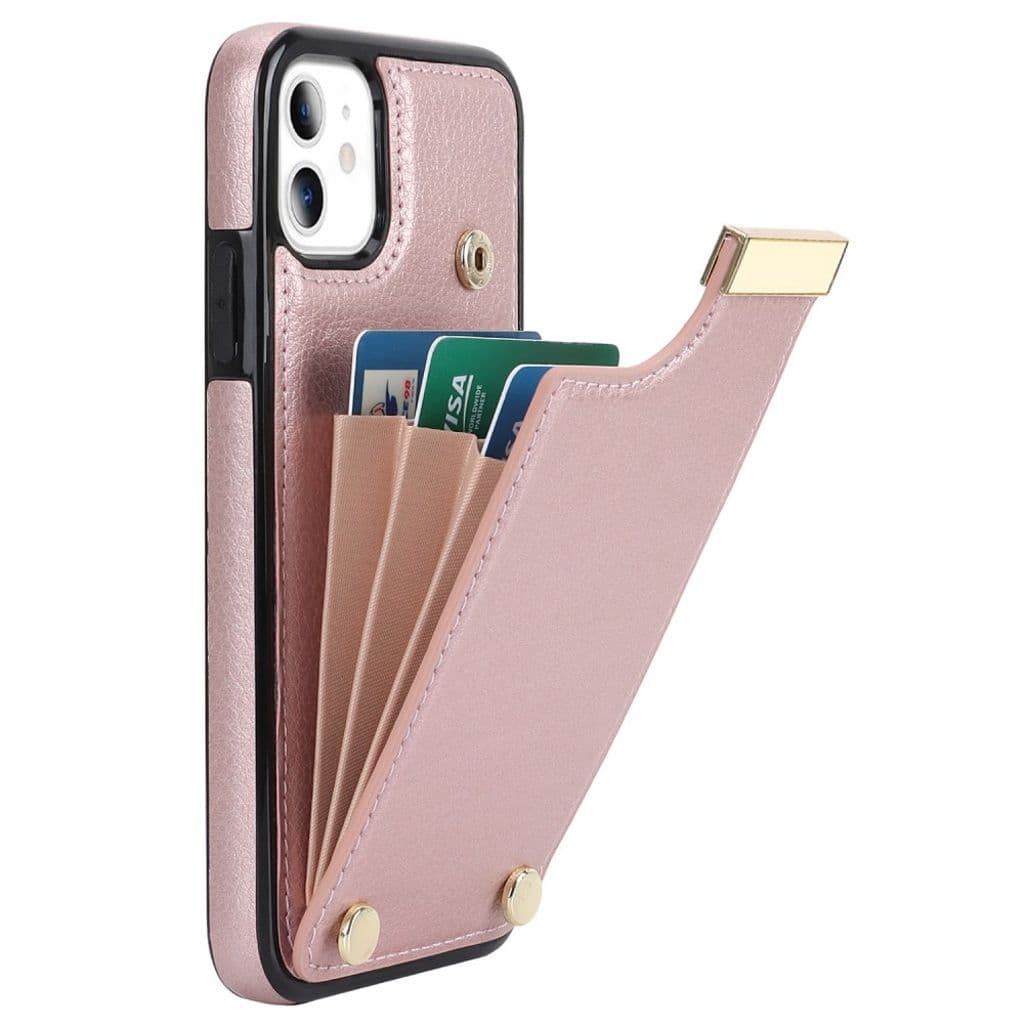 iPhone 11 Skal med korthållare - Roséguld