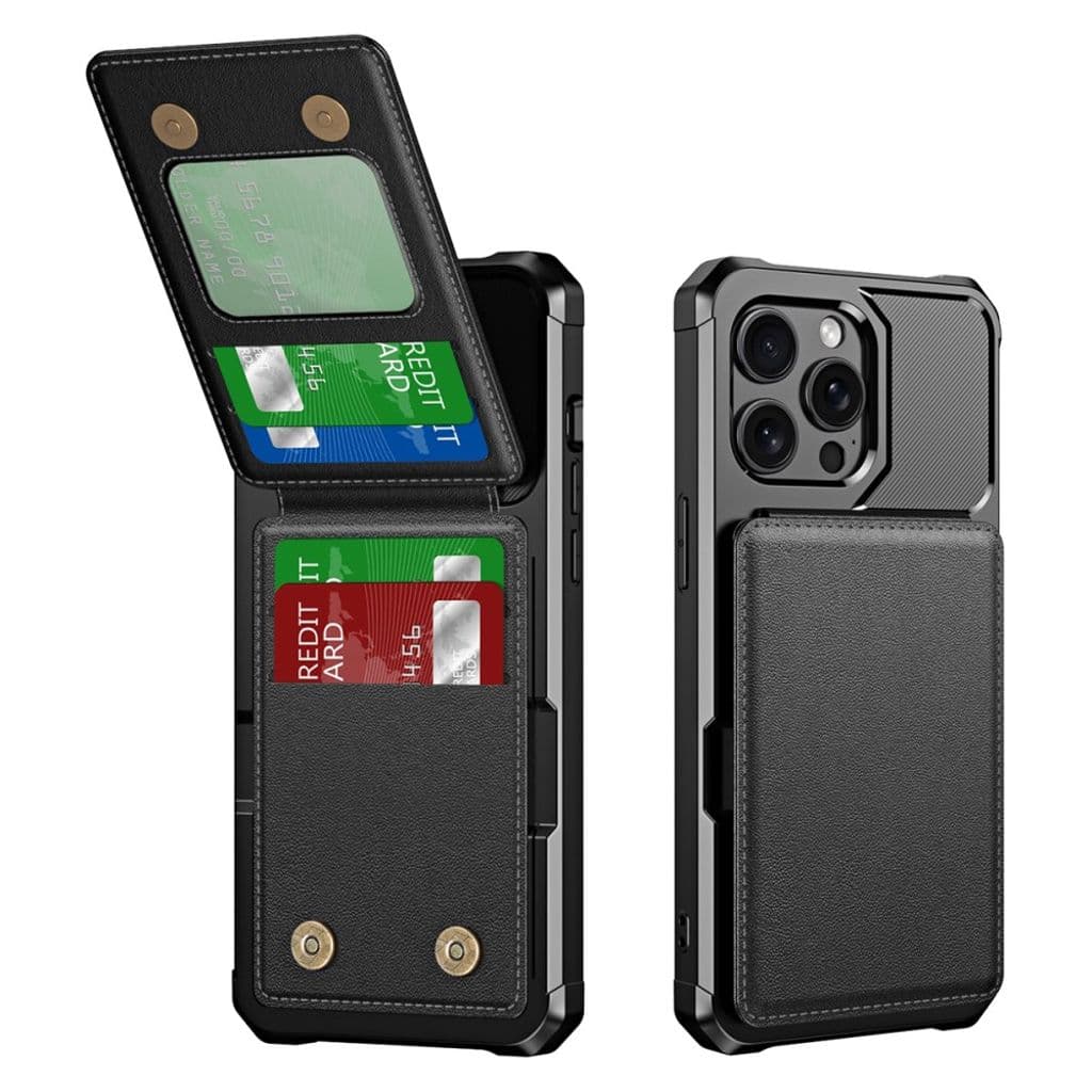 iPhone 14 Pro Plånboksskal Korthållare/Stativ – Svart
