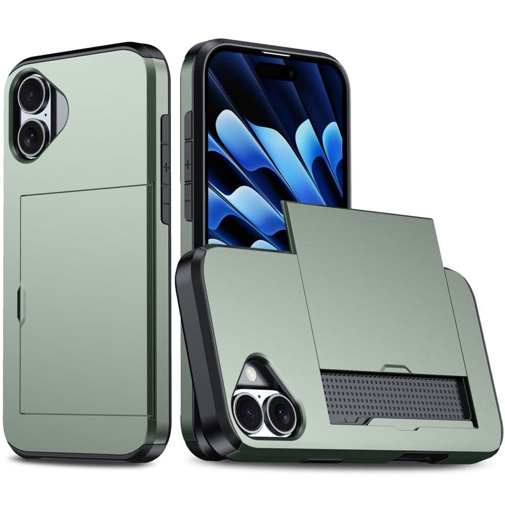 iPhone 16 Skal med kortplats - Army Green