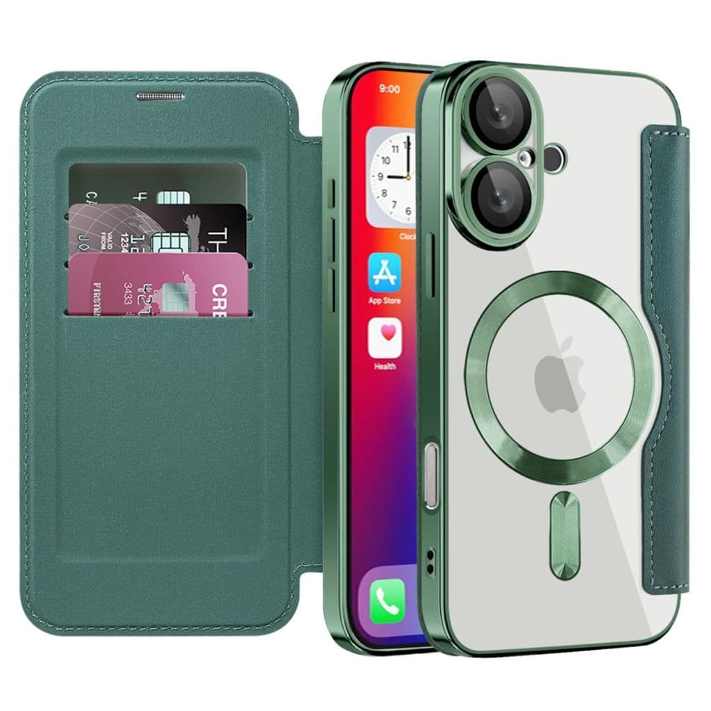 iPhone 16 Fodral med Kortplatser - Mörkgrön