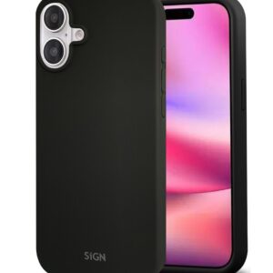 SiGN Liquid Silicone skal till iPhone 16 - Svart