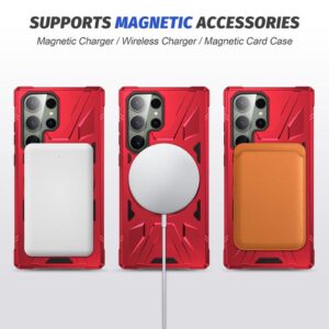 Samsung Galaxy S24 Ultra smartphone skal med stativ - Röd