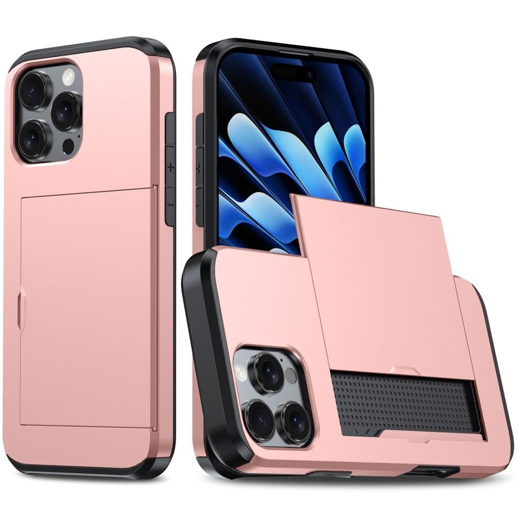 iPhone 16 Pro Skal med kortplats - Roséguld