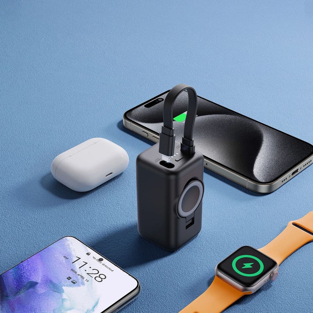 Joyroom USB-C / Apple Watch Magnetisk Trådlös laddare Powerbank 5000mAh - Svart - Bild 3