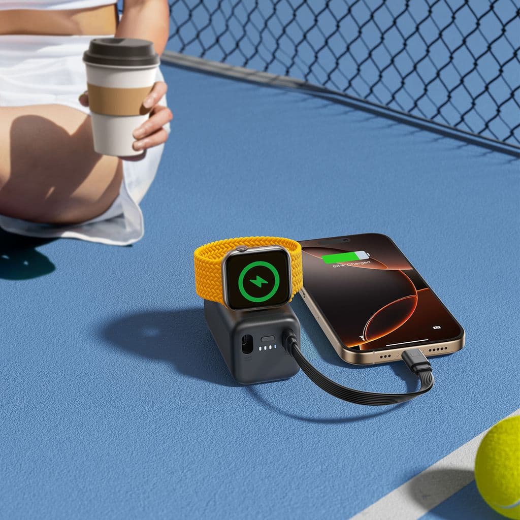 Joyroom USB-C / Apple Watch Magnetisk Trådlös laddare Powerbank 5000mAh - Svart - Bild 9