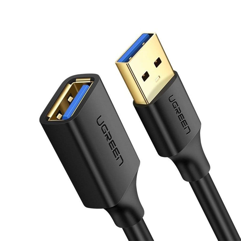 Ugreen USB-A 3.0 (hona) till USB-A 3.0 (hane) förlängningskabel, 1,5 m - svart