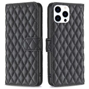 Vadderat iPhone 14 Pro premium plånboksfodral - Svart