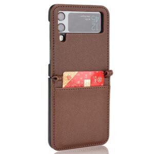 Samsung Galaxy Z Flip4 5G Shockproof Skal med Kortfack - Brun