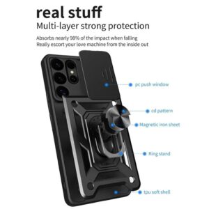 Samsung Galaxy S25 Ultra Skal med kameraskydd och stativ - Blå
