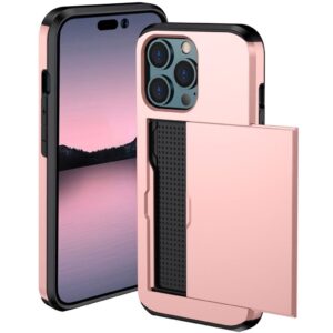 IPhone 15 Pro skal med en korthållare - Roséguld
