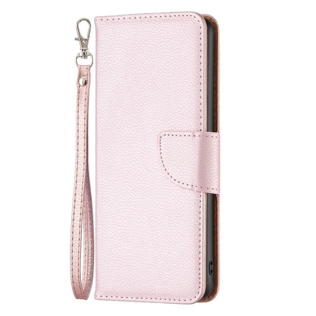 IPhone 15 fodral med en rem - Roséguldfärgat
