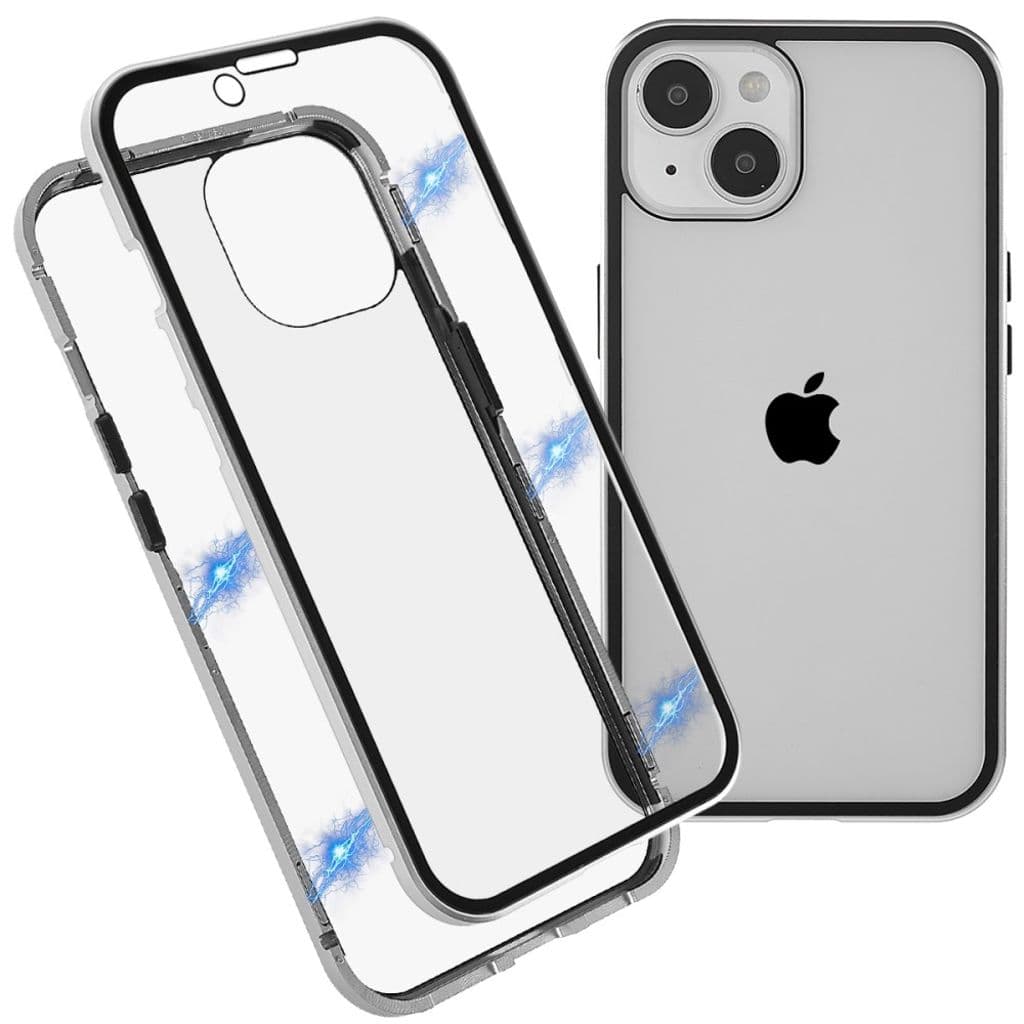 IPhone 15 Plus skal med ett skärmskydd - Silverfärgat