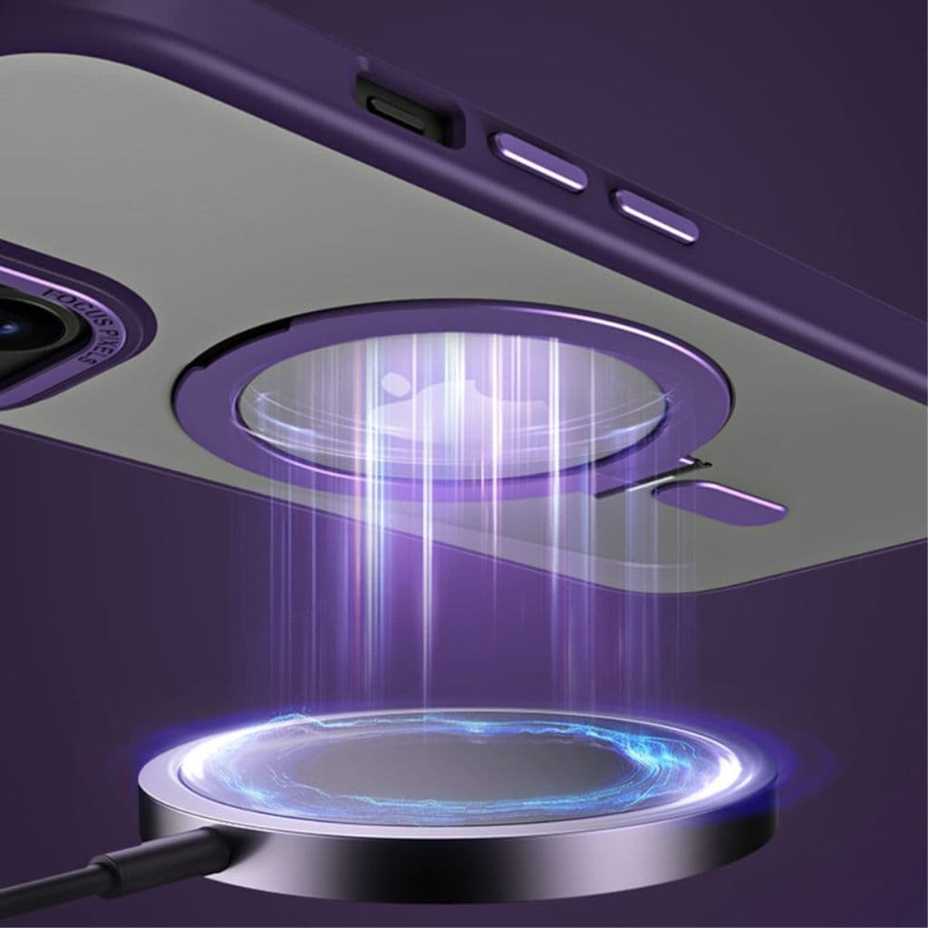 IPhone 15 Plus skal med ett stativ - Transparent