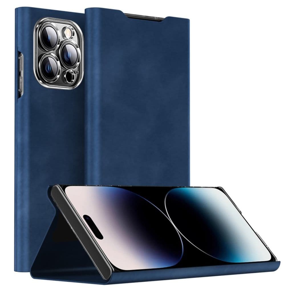 iPhone 15 Pro Max Nappa Textured Cover - Blå