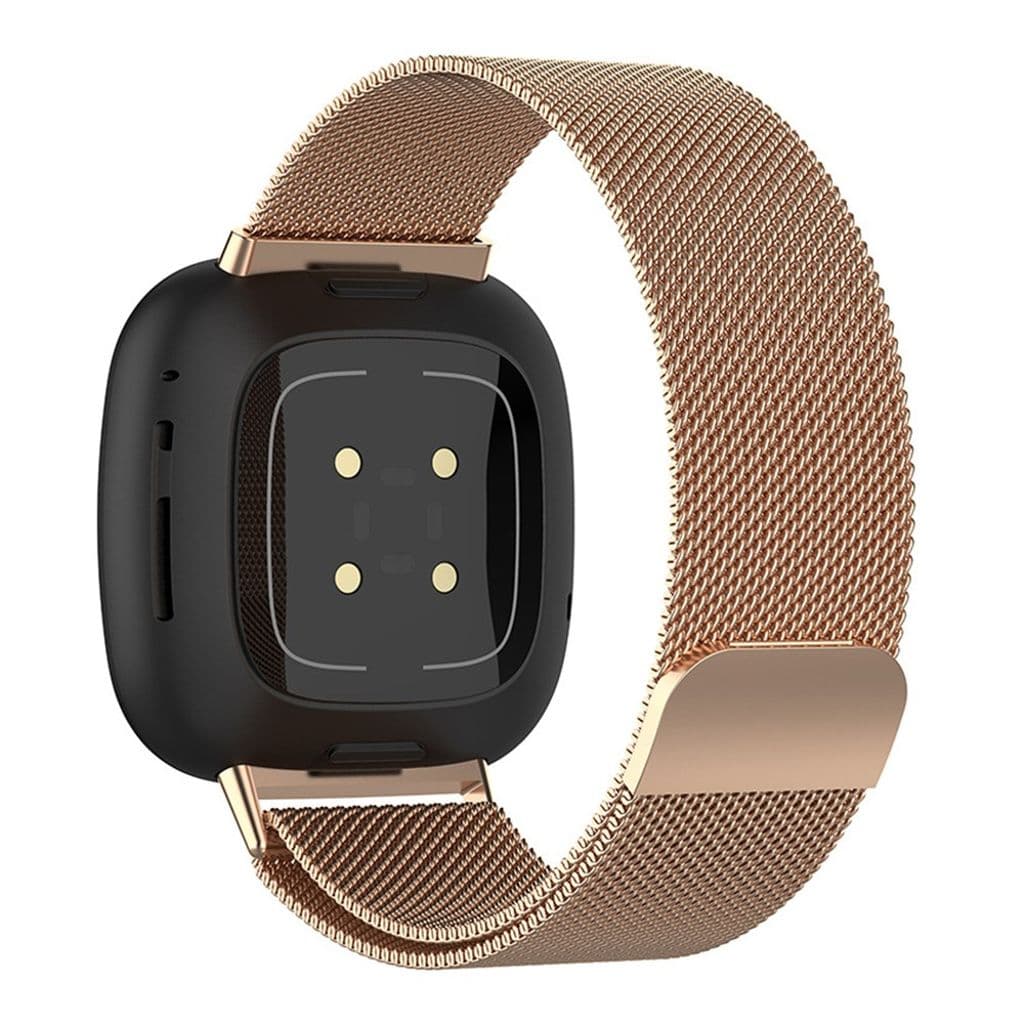 Fitbit Versa 3 Klockarmband i rostfritt stål - Roséguld