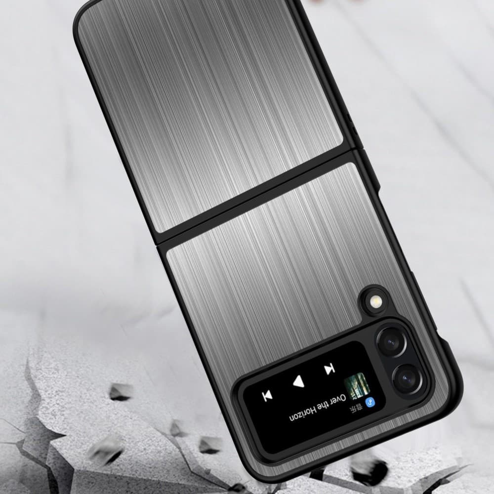 Samsung Galaxy Z Flip4 5G Stainless Steel + PC Hybrid Skal - Svart