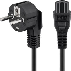 Goobay Strömkabel Vinklad 90° C5 1,8 m - Svart