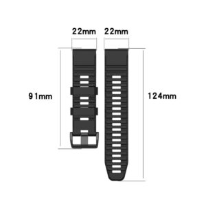 Garmin Fenix 6/6 Pro/5/5 Plus/Approach S62 etc. Klockarmband i silikon - Svart