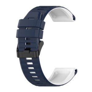 Garmin Fenix 7X/6X/6X Pro etc. Tvåfärgat klockarmband i silikon - Blå/Vit