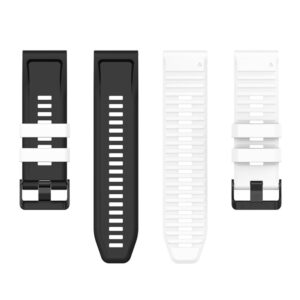 Garmin Fenix 7/6/6 Pro etc. Tvåfärgat klockarmband i silikon - Vit/Svart