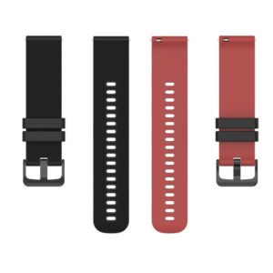 Garmin Venu 2 / VivoActive 4 etc. Tvåfärgat klockarmband i silikon - Svart. Röd