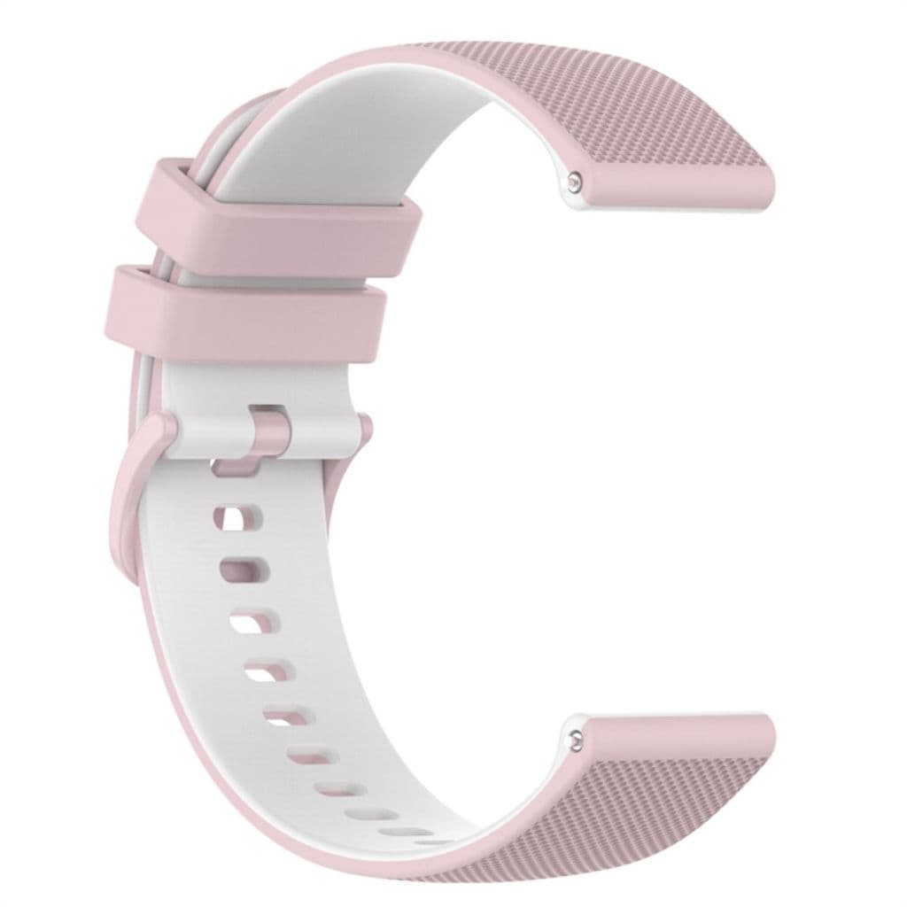 Garmin Venu 2 / VivoActive 4 etc. Tvåfärgat klockarmband i silikon - Rosa/Vit