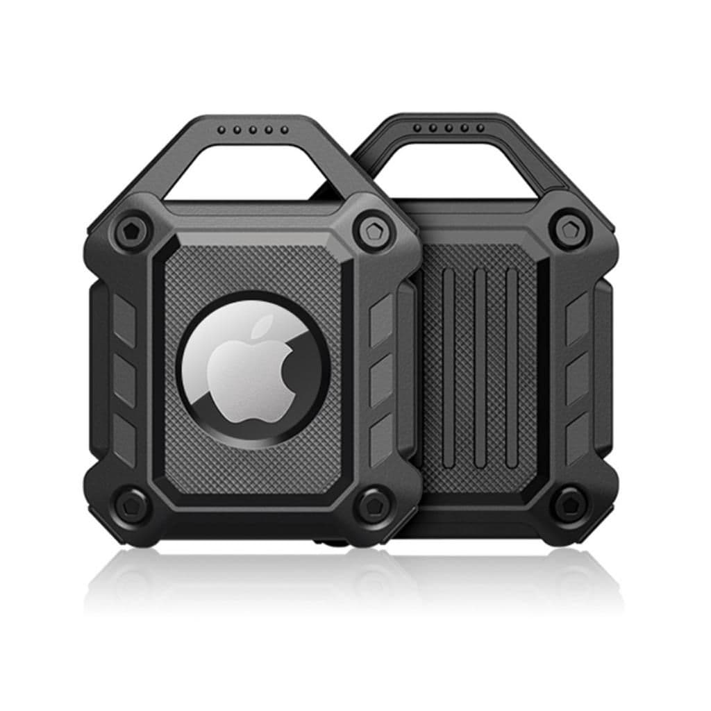 Stöttåligt Apple AirTag skal med en nyckelring - Svart